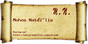 Mohos Natália névjegykártya