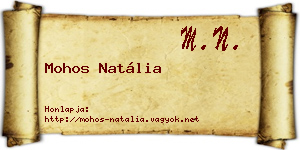 Mohos Natália névjegykártya
